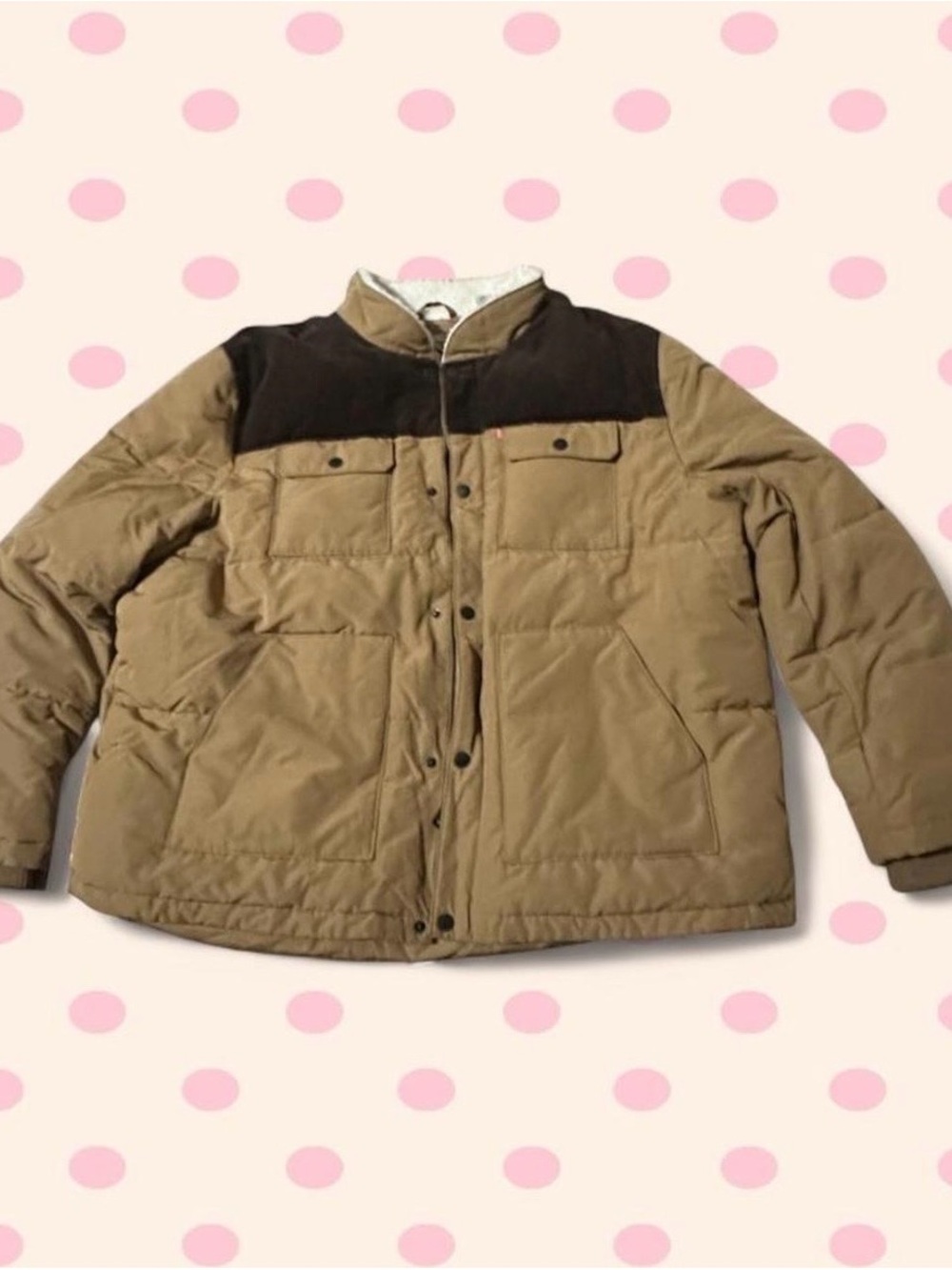 Men's Tan Puffer Jacket